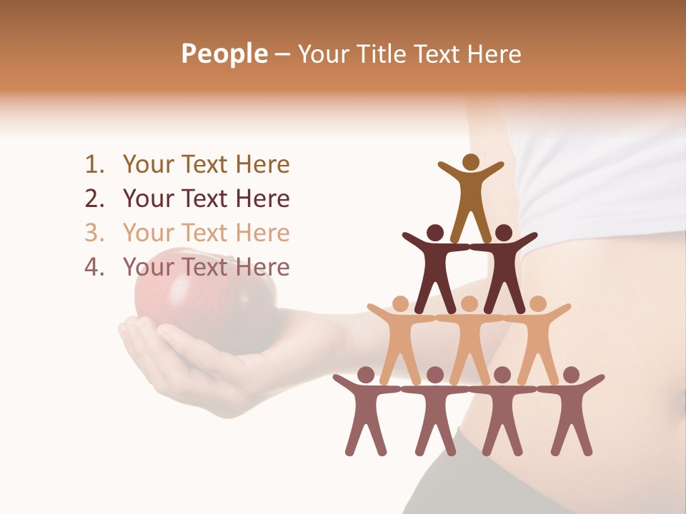 A Pregnant Woman Holding An Apple In Her Hand PowerPoint Template