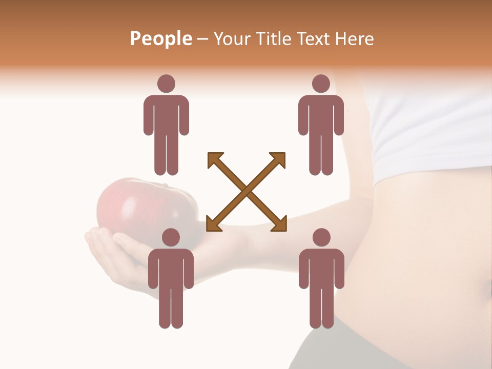 A Pregnant Woman Holding An Apple In Her Hand PowerPoint Template