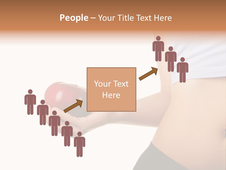 A Pregnant Woman Holding An Apple In Her Hand PowerPoint Template