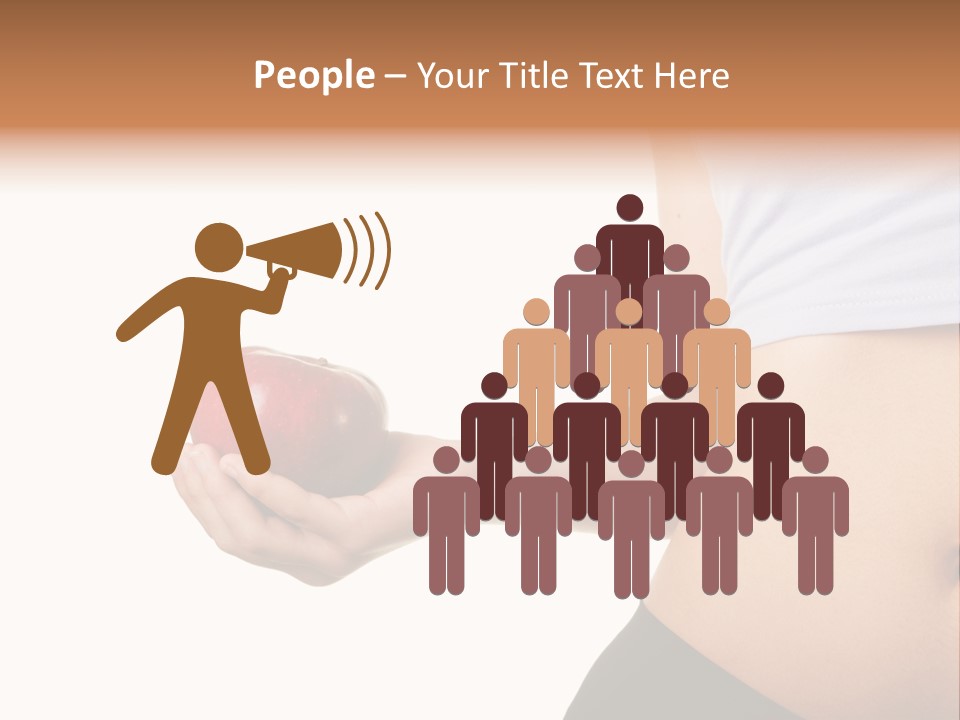 A Pregnant Woman Holding An Apple In Her Hand PowerPoint Template