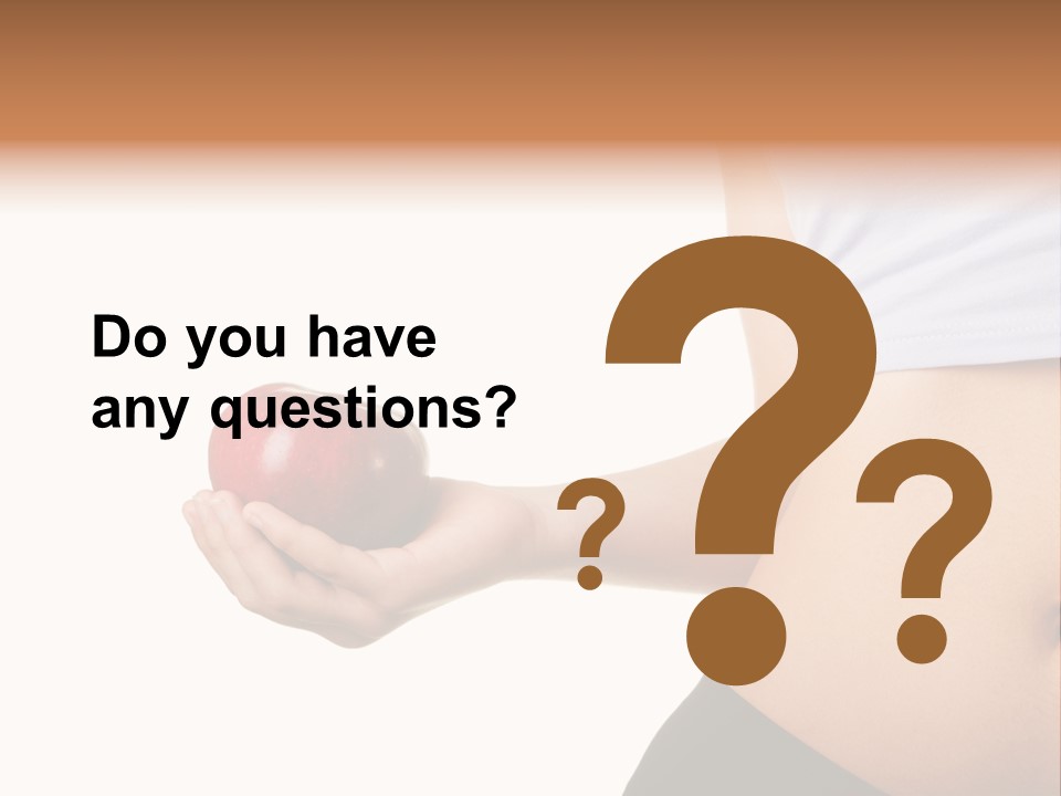 A Pregnant Woman Holding An Apple In Her Hand PowerPoint Template