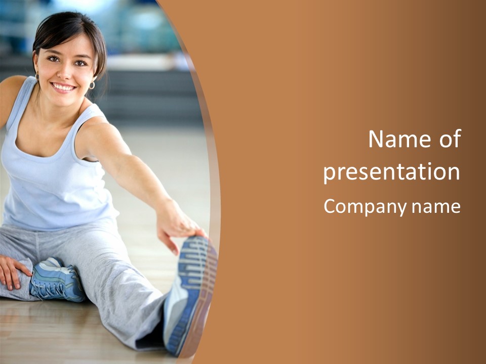 A Woman Is Sitting On The Floor With Her Feet Up PowerPoint Template
