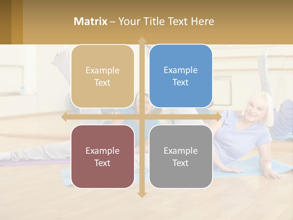 A Group Of Women Doing Yoga In A Gym PowerPoint Template