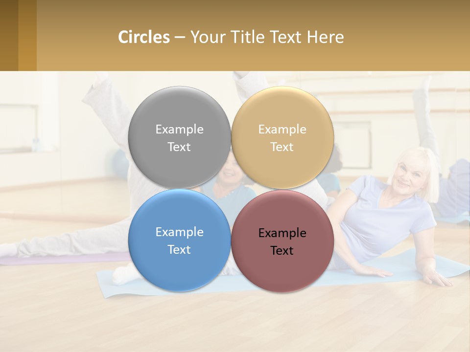 A Group Of Women Doing Yoga In A Gym PowerPoint Template