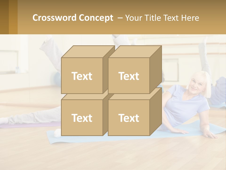 A Group Of Women Doing Yoga In A Gym PowerPoint Template