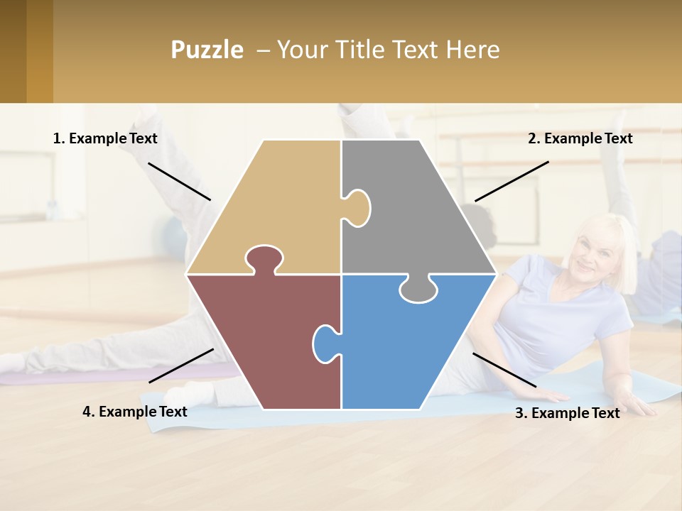 A Group Of Women Doing Yoga In A Gym PowerPoint Template