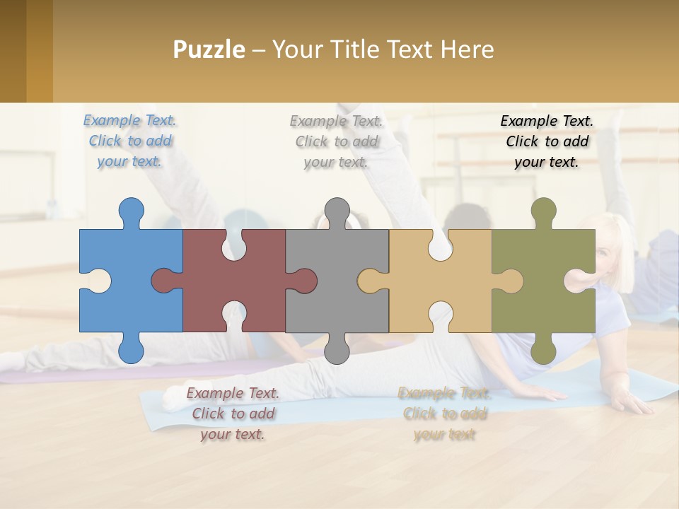 A Group Of Women Doing Yoga In A Gym PowerPoint Template