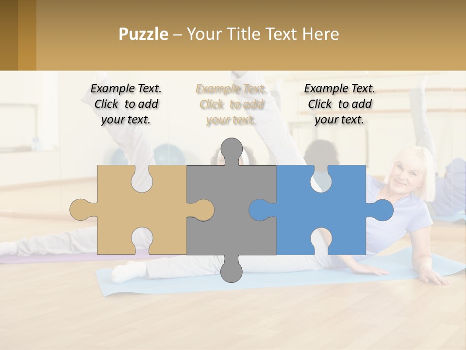 A Group Of Women Doing Yoga In A Gym PowerPoint Template