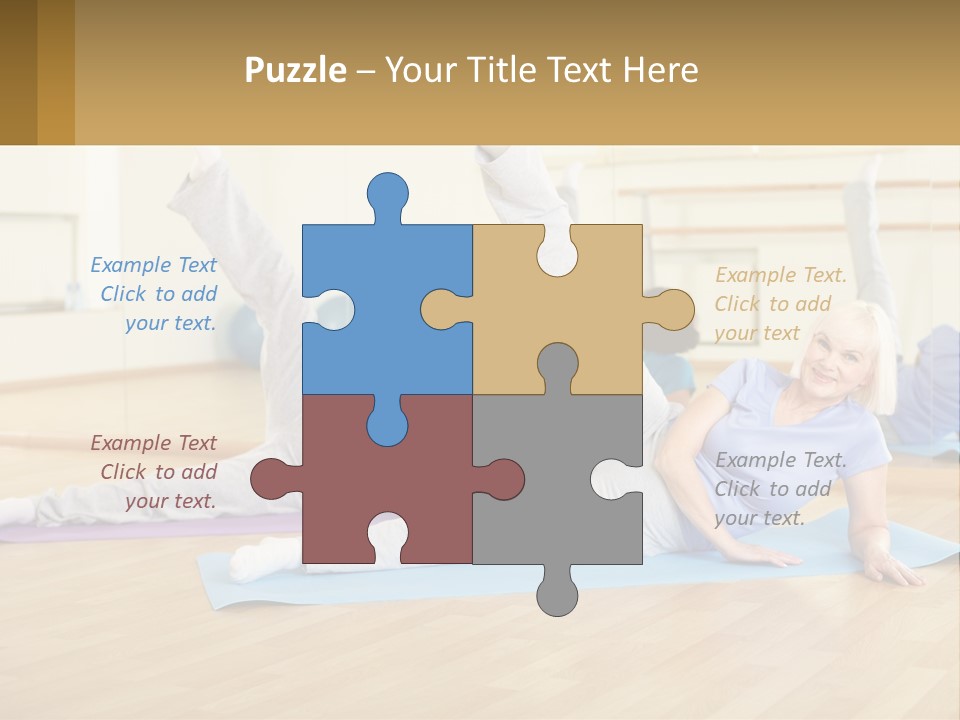 A Group Of Women Doing Yoga In A Gym PowerPoint Template