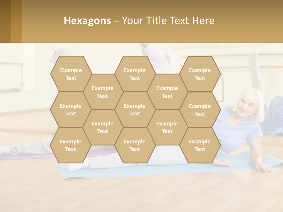 A Group Of Women Doing Yoga In A Gym PowerPoint Template
