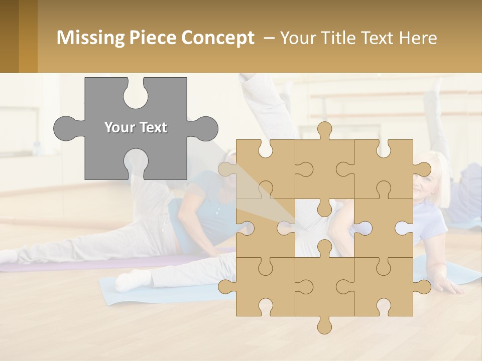 A Group Of Women Doing Yoga In A Gym PowerPoint Template