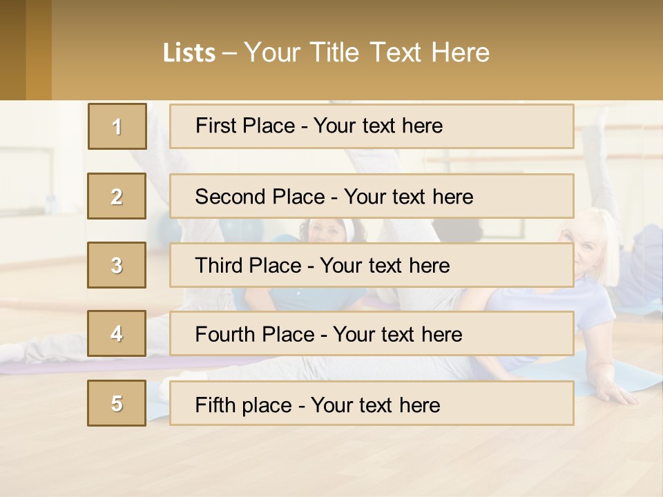 A Group Of Women Doing Yoga In A Gym PowerPoint Template