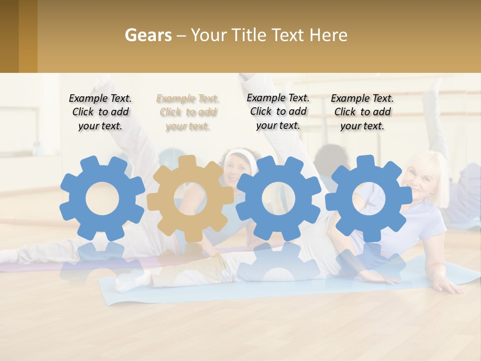 A Group Of Women Doing Yoga In A Gym PowerPoint Template