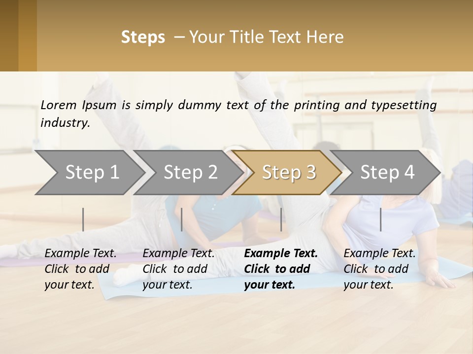 A Group Of Women Doing Yoga In A Gym PowerPoint Template