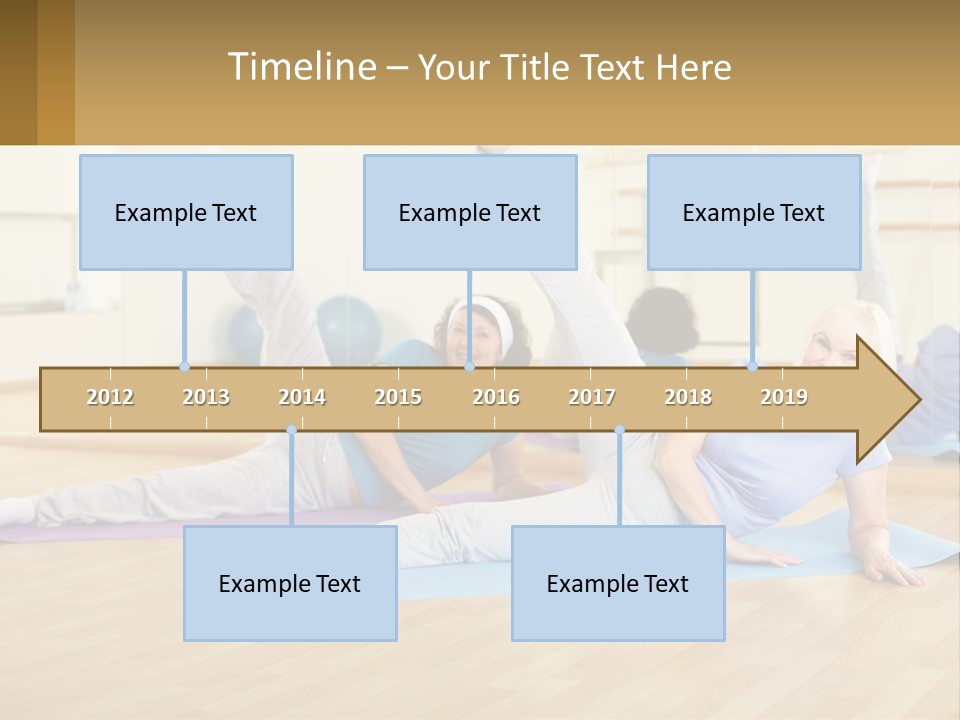 A Group Of Women Doing Yoga In A Gym PowerPoint Template
