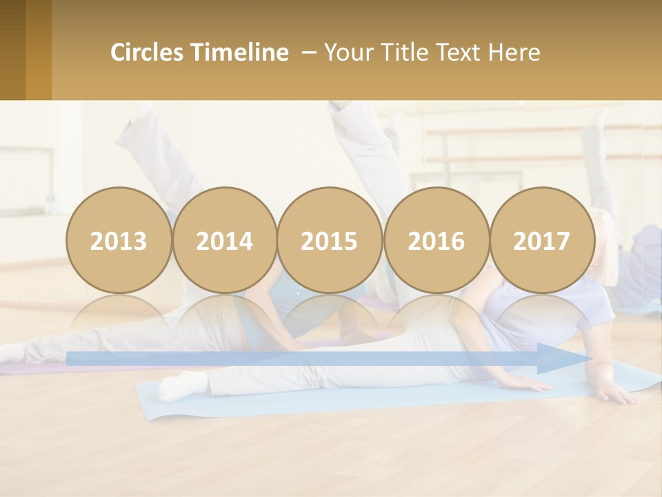 A Group Of Women Doing Yoga In A Gym PowerPoint Template