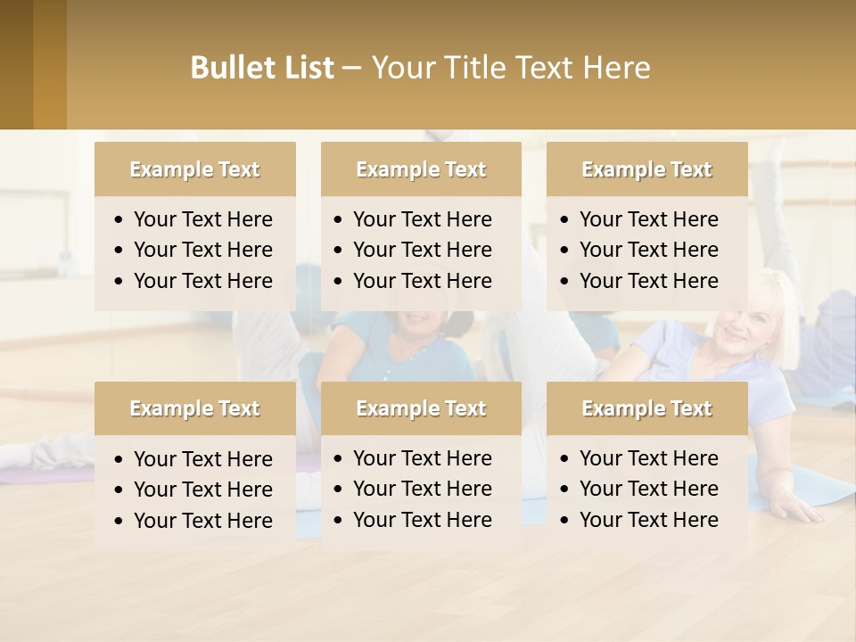 A Group Of Women Doing Yoga In A Gym PowerPoint Template