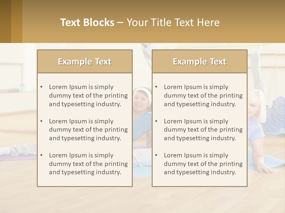 A Group Of Women Doing Yoga In A Gym PowerPoint Template