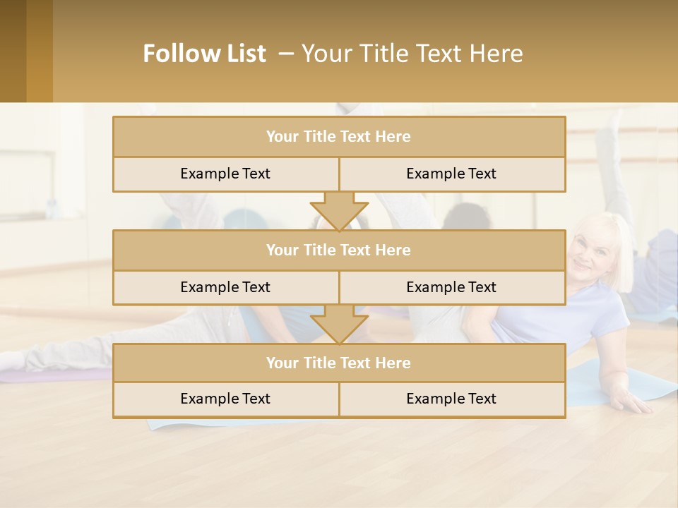 A Group Of Women Doing Yoga In A Gym PowerPoint Template