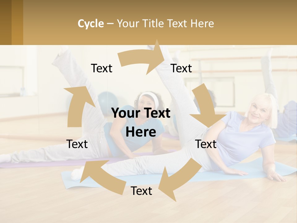 A Group Of Women Doing Yoga In A Gym PowerPoint Template