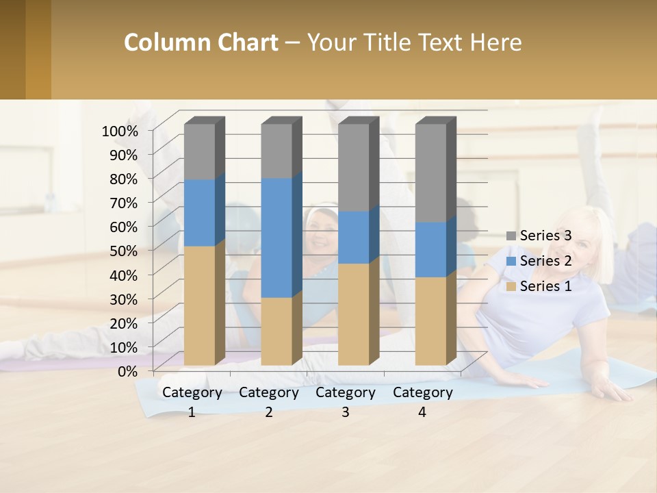 A Group Of Women Doing Yoga In A Gym PowerPoint Template