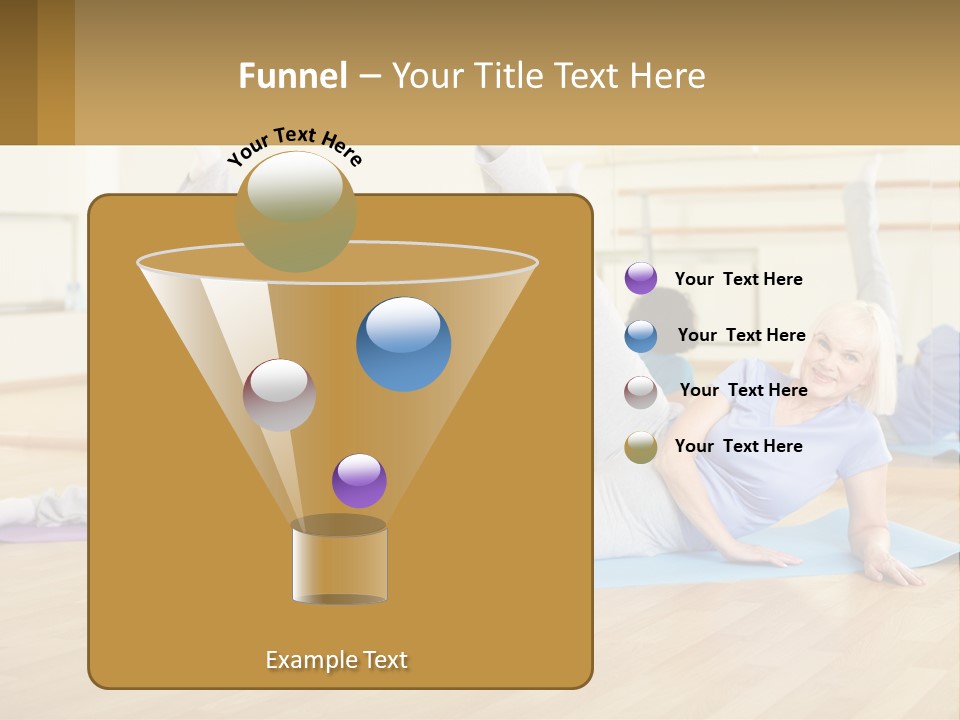 A Group Of Women Doing Yoga In A Gym PowerPoint Template