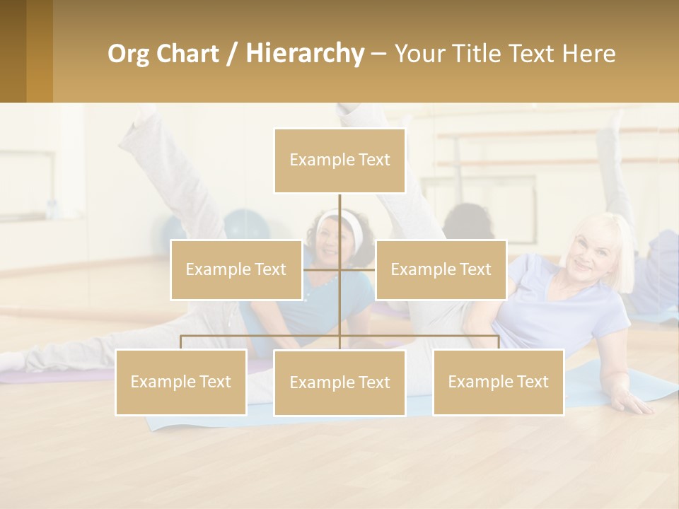 A Group Of Women Doing Yoga In A Gym PowerPoint Template