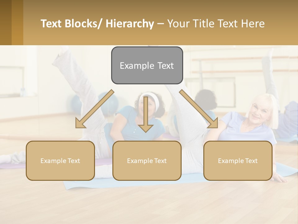 A Group Of Women Doing Yoga In A Gym PowerPoint Template