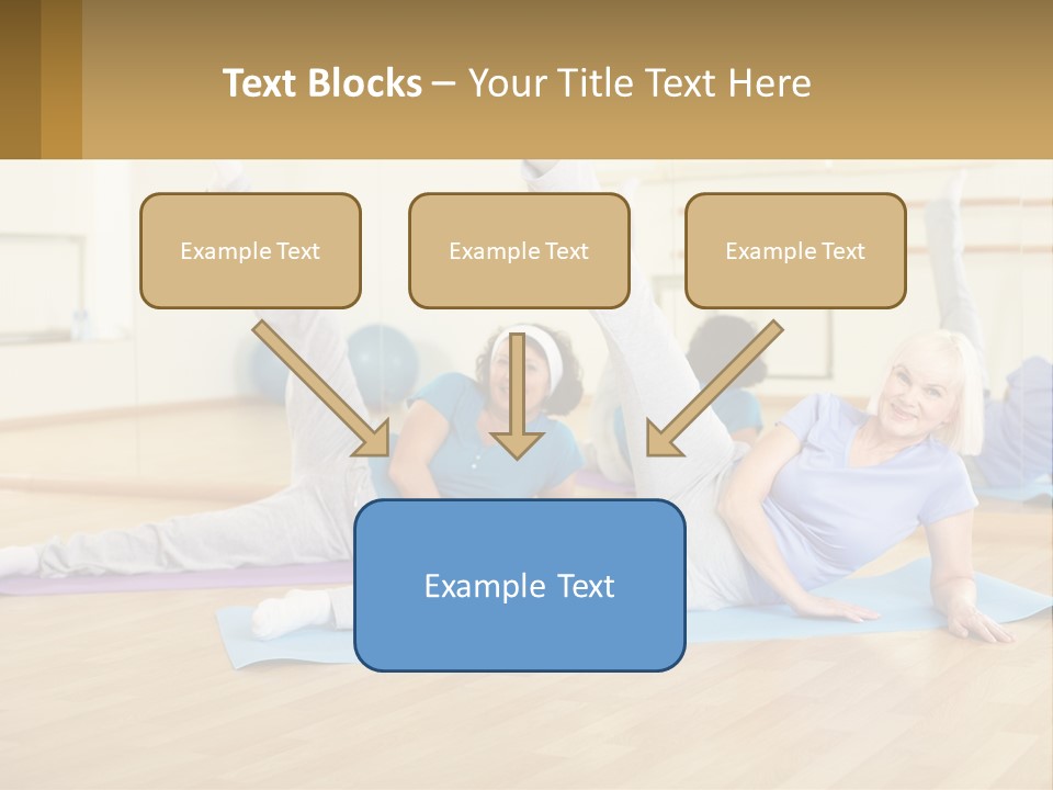 A Group Of Women Doing Yoga In A Gym PowerPoint Template