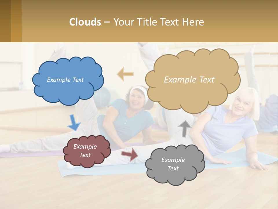 A Group Of Women Doing Yoga In A Gym PowerPoint Template