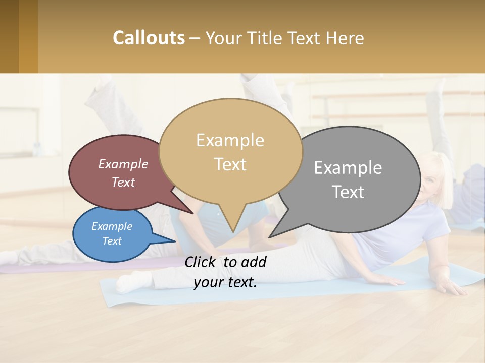 A Group Of Women Doing Yoga In A Gym PowerPoint Template