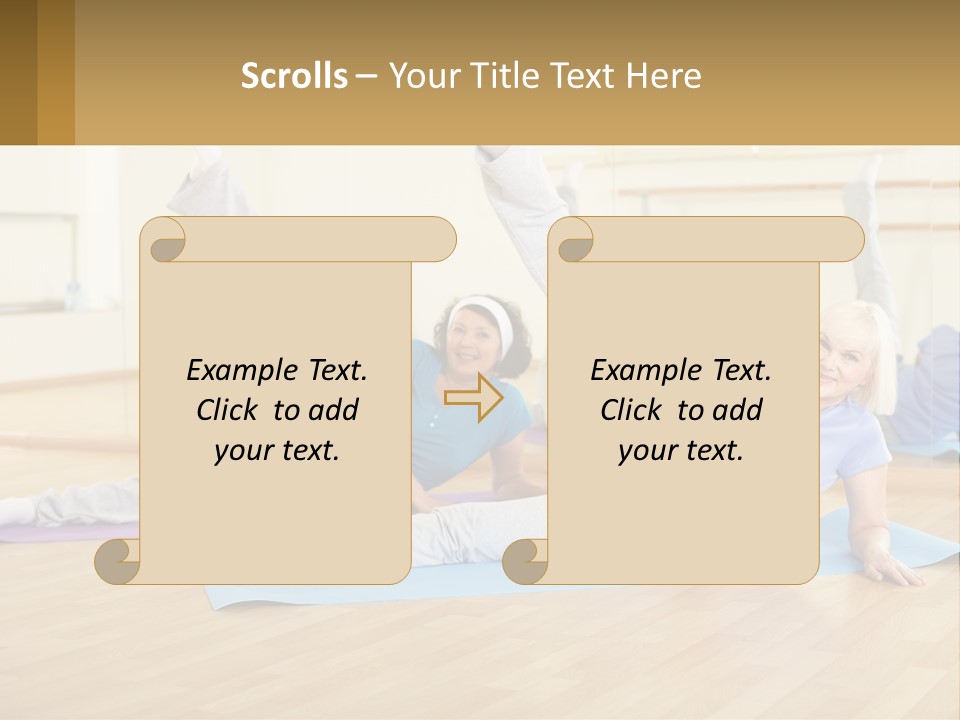 A Group Of Women Doing Yoga In A Gym PowerPoint Template