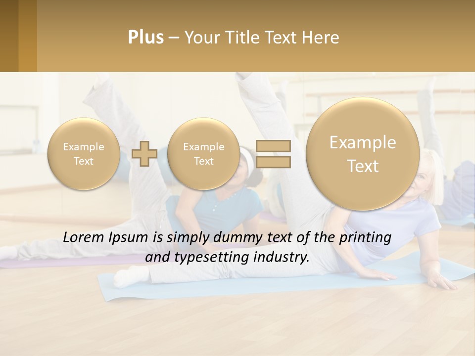 A Group Of Women Doing Yoga In A Gym PowerPoint Template