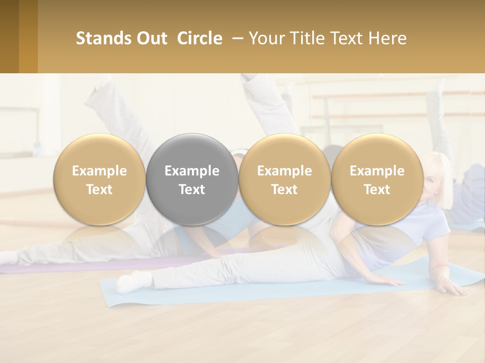 A Group Of Women Doing Yoga In A Gym PowerPoint Template