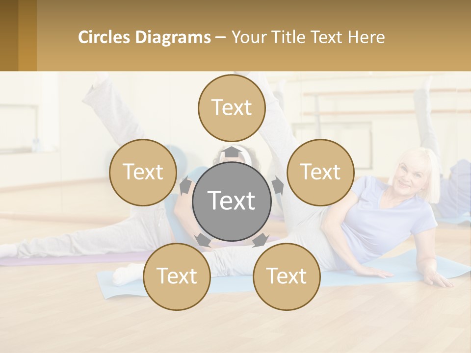 A Group Of Women Doing Yoga In A Gym PowerPoint Template