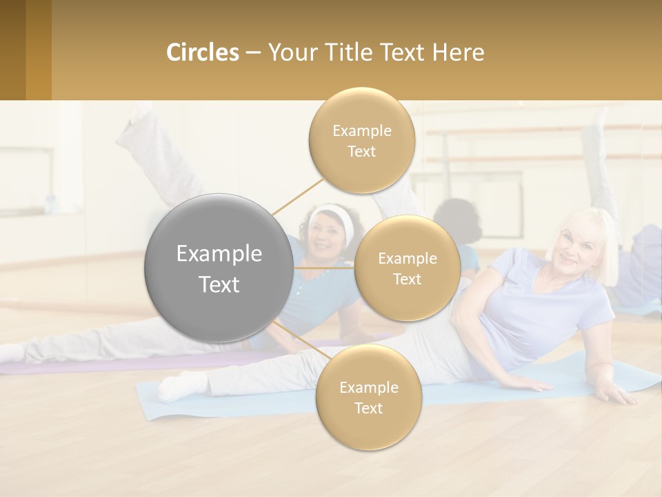 A Group Of Women Doing Yoga In A Gym PowerPoint Template