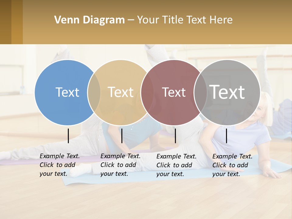 A Group Of Women Doing Yoga In A Gym PowerPoint Template