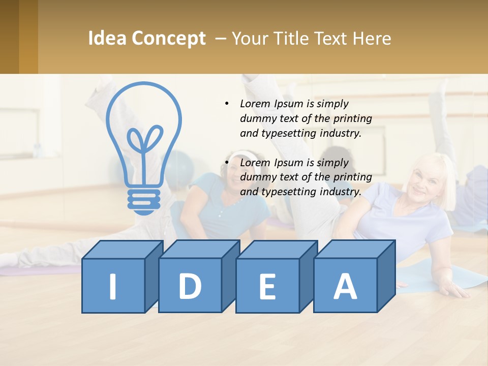 A Group Of Women Doing Yoga In A Gym PowerPoint Template