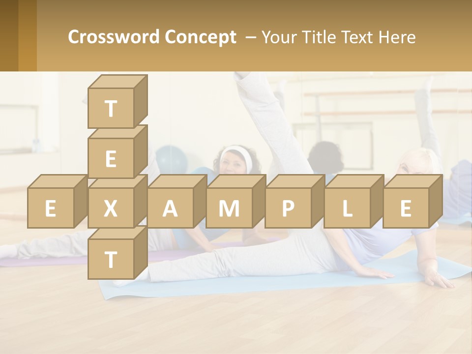 A Group Of Women Doing Yoga In A Gym PowerPoint Template