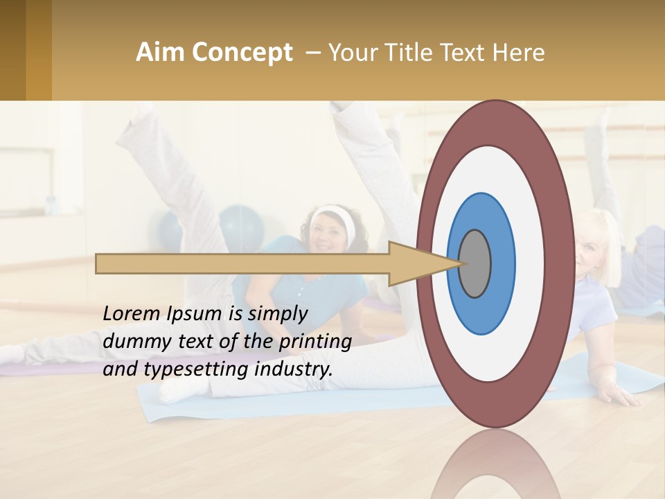 A Group Of Women Doing Yoga In A Gym PowerPoint Template