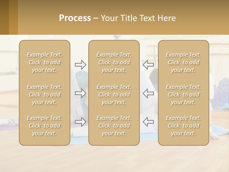 A Group Of Women Doing Yoga In A Gym PowerPoint Template