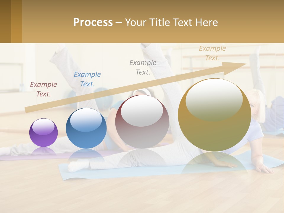 A Group Of Women Doing Yoga In A Gym PowerPoint Template