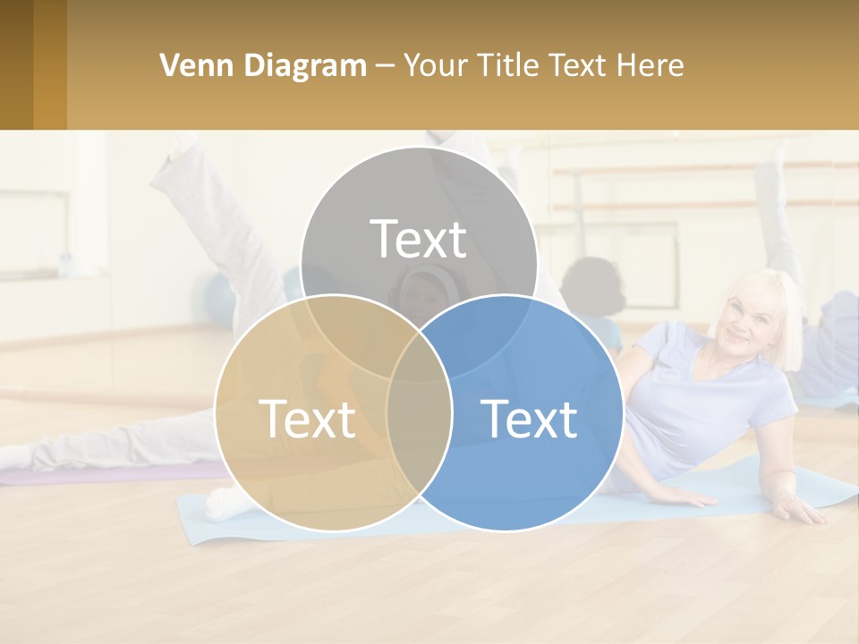 A Group Of Women Doing Yoga In A Gym PowerPoint Template