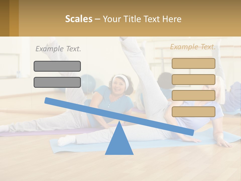 A Group Of Women Doing Yoga In A Gym PowerPoint Template