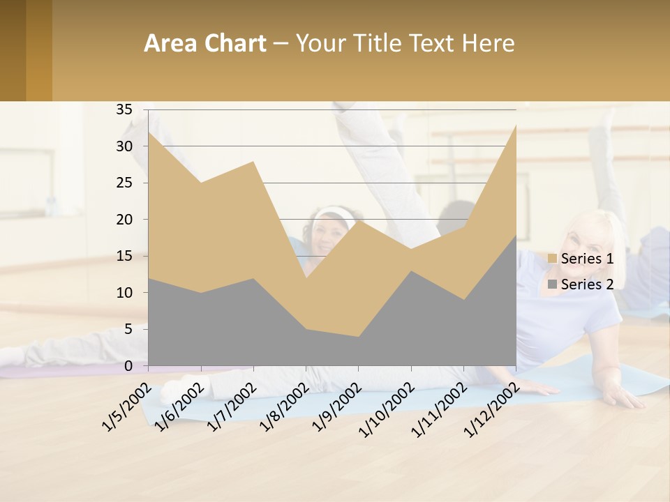 A Group Of Women Doing Yoga In A Gym PowerPoint Template