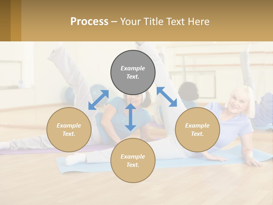 A Group Of Women Doing Yoga In A Gym PowerPoint Template