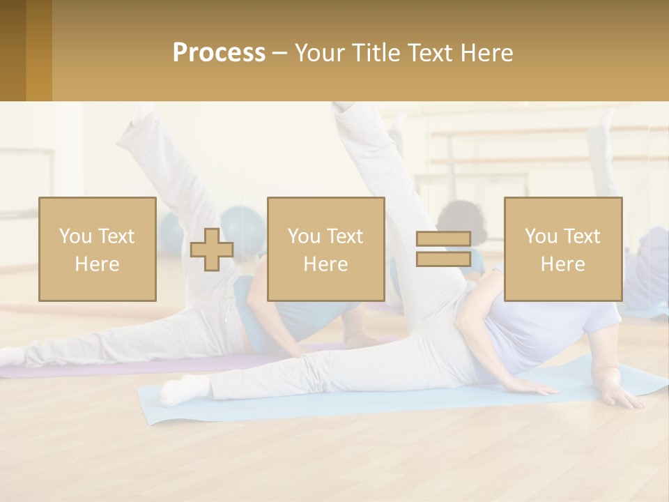A Group Of Women Doing Yoga In A Gym PowerPoint Template