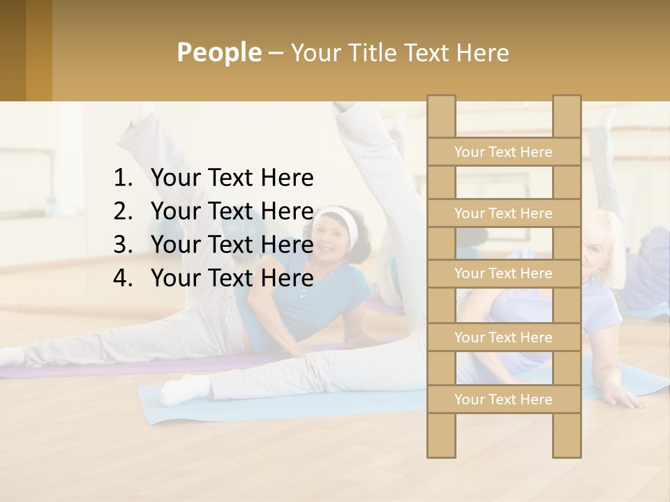 A Group Of Women Doing Yoga In A Gym PowerPoint Template