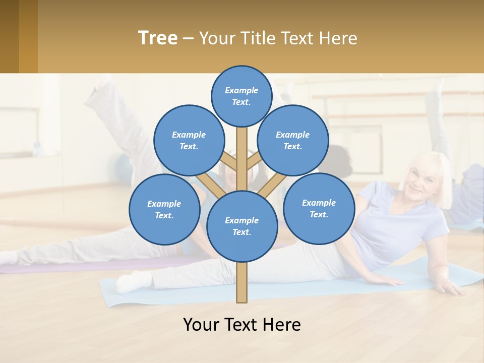 A Group Of Women Doing Yoga In A Gym PowerPoint Template