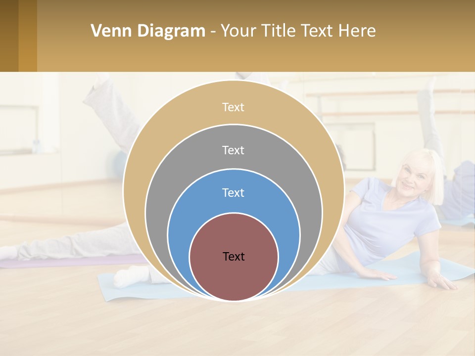 A Group Of Women Doing Yoga In A Gym PowerPoint Template